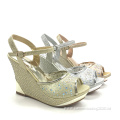 Womens Open Toe Crystal Rhinestone Platform Sandals